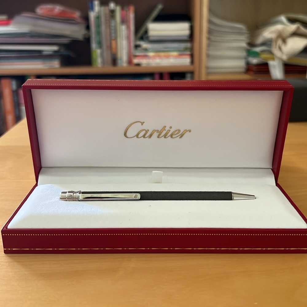 CARTIER Santos de Cartier Ballpoint Pen, Lacquer, Men's, Women's, gray, ST150189 - Picture 8 of 10